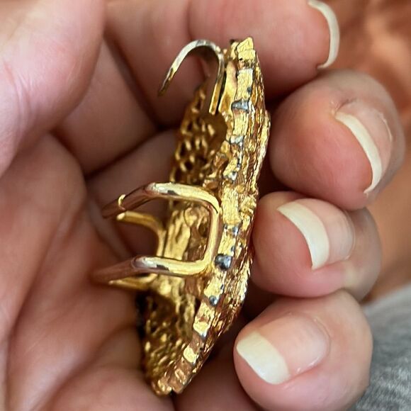 Vintage interlocking knot gold tone scarf slide - Picture 4 of 5